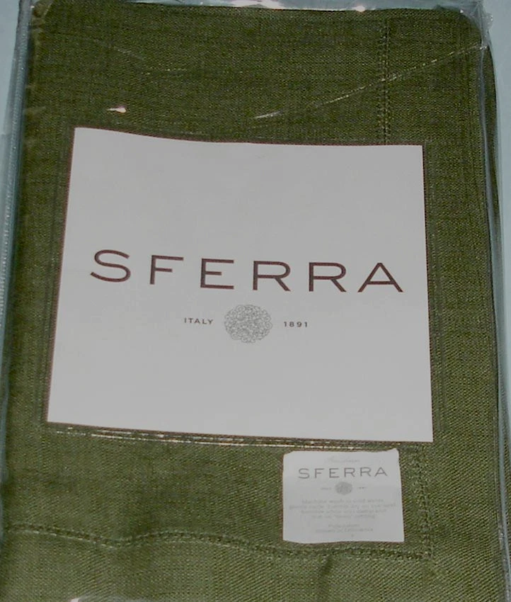 Juego de servilletas de cena de lino verde salvia Sferra Festival cosidas con dobladillo 20x20"/4 nuevas Foto 2 de 4