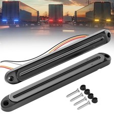 3 Color Trailer Tail Brake Stop Turn Signal Running LED Red  Amber  Blue
