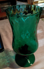 Textured teal stemmed glass vase