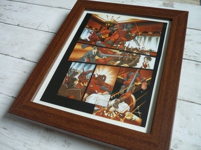 Framed Poster Mounted reproduction artwork comic 10x8 deadpool fight scene