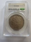 1887 Silver Morgan Dollar CAC au 58