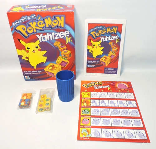VTG 1998 Pokemon Yahtzee Jr. 100% COMPLETE Nintendo Hasbro Pikachu Junior, CIB