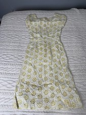 Vintage 50  s 60  s 70  s Women  s R K Originals Dress Floral Yellow White Sm Hippie