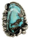 Vintage Navajo Sterling Silver Royston Turquoise Large Ring Size 7.5