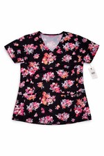 Vera Bradley Scrub Top Womens XL Floral Rare Breast Cancer Awareness Pockets NWT
