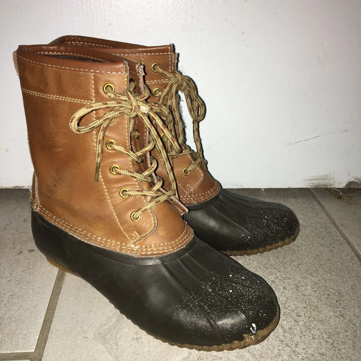 Leather duck boots womens 2025