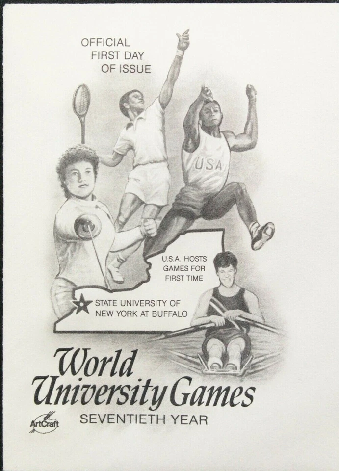 USPS FDC #2748 1993 29c World University Games Buffalo ArtCraft Cachet ST868 - Image 3 of 3