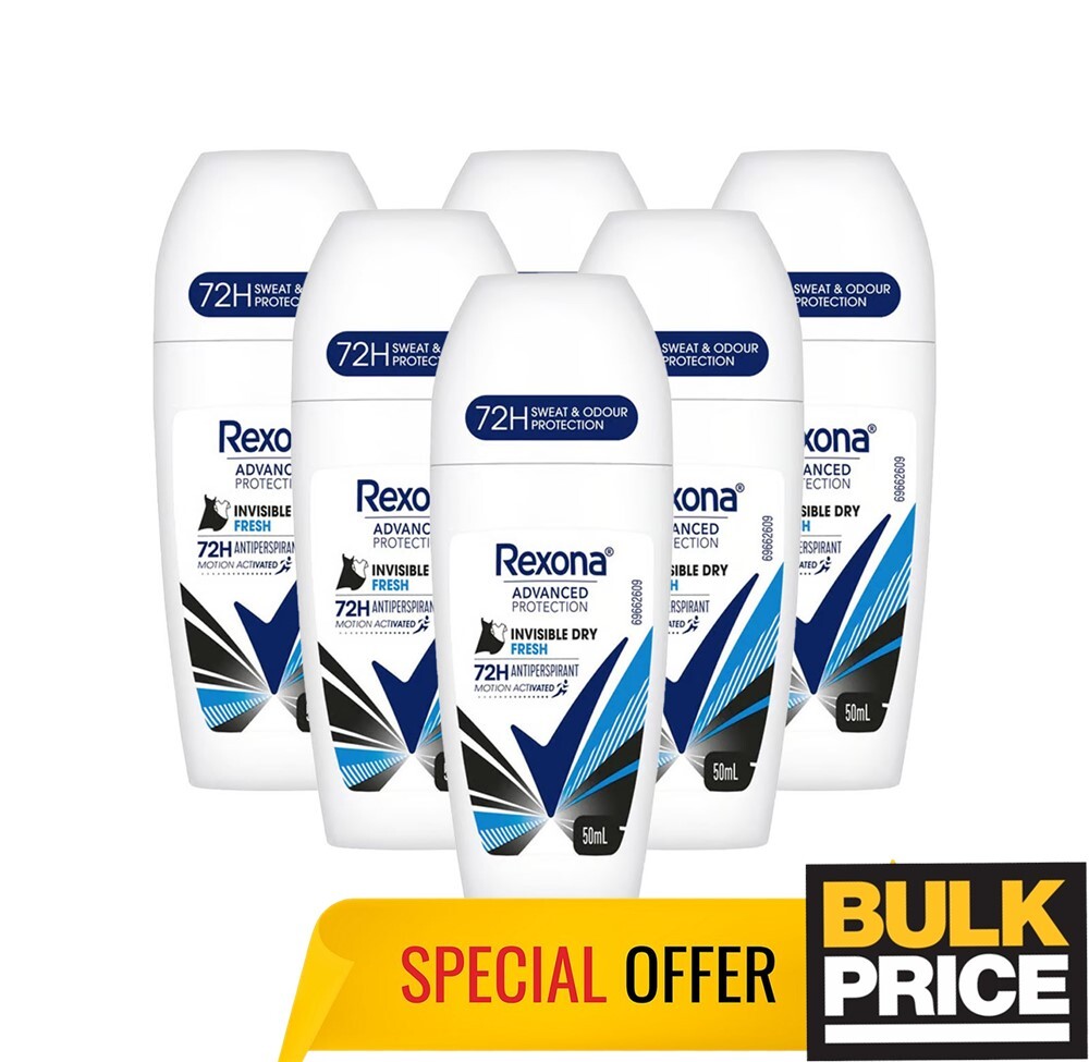 Rexona Donna Invisibile Asciutto Fresco 6-pack Ingrosso Anti-macchia, Durevole