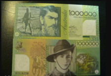 1 x TWIN SET ANZAC NED KELLY ONE MILLION DOLLAR NOTE NOTES $1,000,000