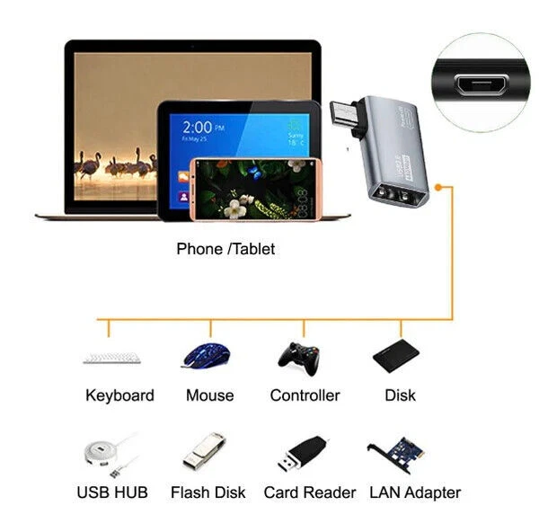 Micro 5Pin Male to USB 2.0 A Female with Micro Female Power OTG Adapter - Image 4 of 4