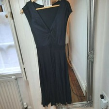Boden Long Black Sleeveless V Neck Shift Dress Smart/Evening Size 8 Regular