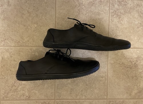 Vivobarefoot RA Black Leather Lace Up Sneakers Shoes Men Euro Size 48 - Picture 2 of 5