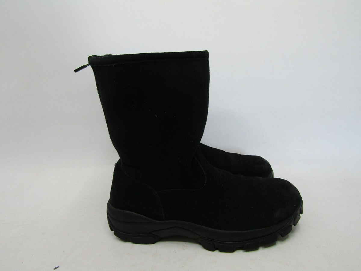 Lands End Men’s black Suede Insulated Winter Boots size 8 lace up Lands End Mens Size 8 D Black Suede Zip Winter Lined 7.5  main image 2