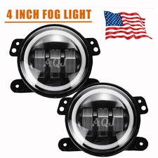 4 Inch Round Led Halo Fog Lights Angel Eyes Drl Lamp For Jeep Wrangler 2022