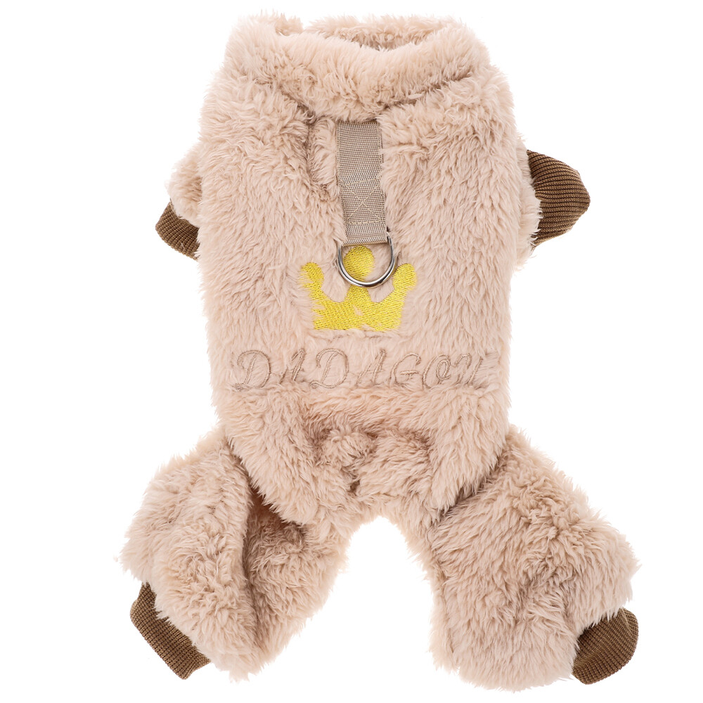 Polyester Pet Clothes Winter Warm Crown Pattern Traction Fourlegged