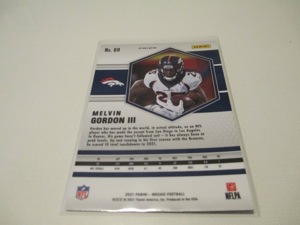 2021 Panini Mosaic Pink Rainbow Melvin Gordon lll LA Chargers Football