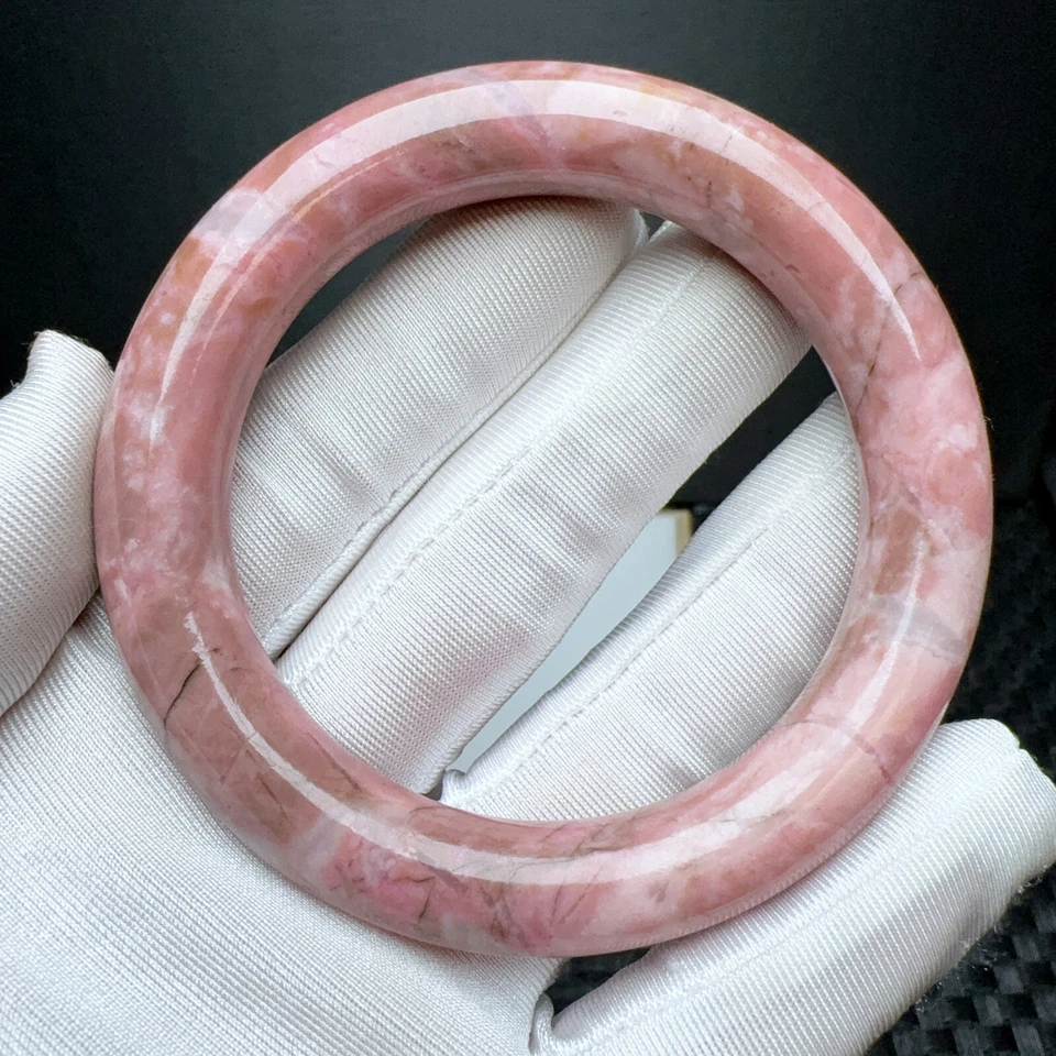 Brazalete Brazalete Cristal Piedras Preciosas Cuarzo Rodonita Natural Bastante Llamativo 59,5 mm Foto 4 de 4