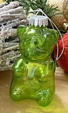Green Gummy Bear Christmas Tree Ornament Glass Gummy Bear Shape Ornament U18f