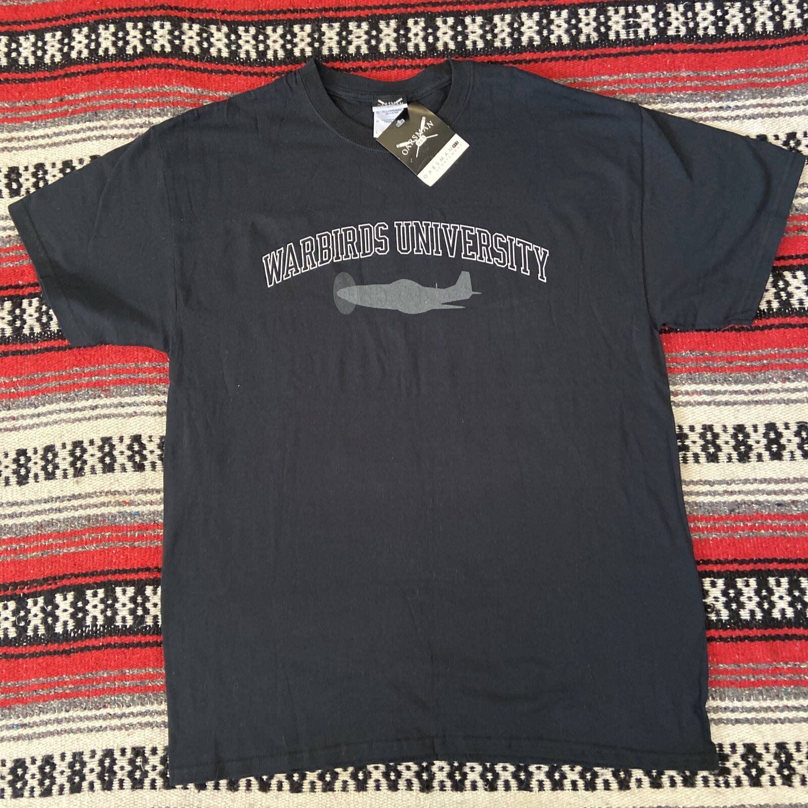 FILA T shirt nera Warbirds University taglia L Oarsman manica corta girocollo nuova con etichette