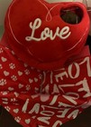 Dog LOVE Gift Box / Gift Set - Toy and Bandana Set RED White with HEARTS