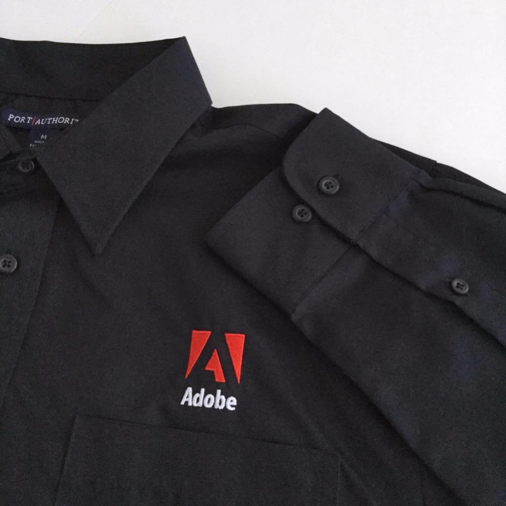 Adobe Inc Software Logo Button Up Black Shirt Men… - image 3