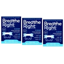 3 Pack Breathe Right Nasal Strips Small Medium Clear 30 Each