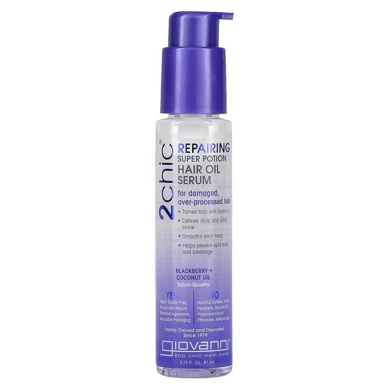 Giovanni, 2chic, Repairing Super Potion Hair Oil Serum, Blackberry + Coconut Oil