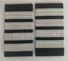 Pilot Captain Silver Strips Epaulettes,Pilot Airline,Merchant Marine 4 Bars