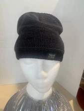 Polar Extreme Black Striped Beanie with fleece lining Unisex One size