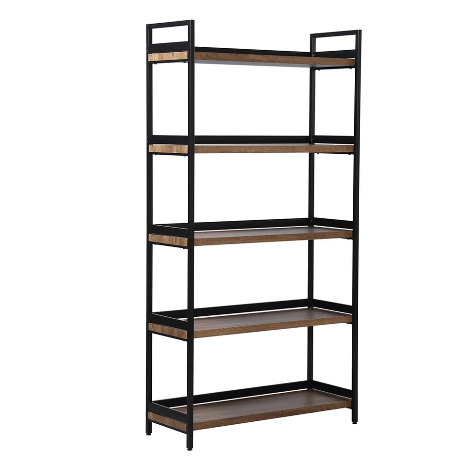 5 Tier Contemporary Industrial Bookshelf/Shelving Unit Oak finish 1750mmH - Image 2 of 4