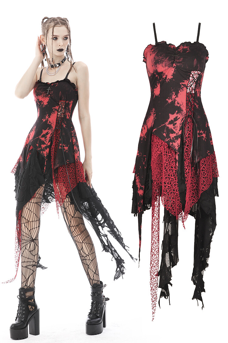 QOOZA Dark in Love パンクロックレッドチェックフリルドレス QOOZA Dark in Love パンクロックレッドチェックフリルドレス