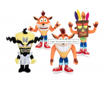 Crash Bandicoot verschiedene Plüschtier Kuscheltier Stofftier 22cm Groß