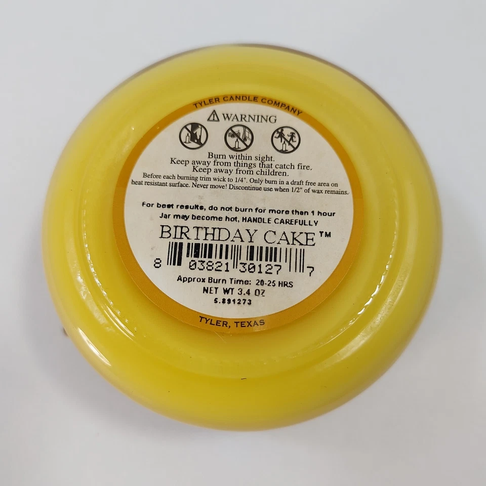 TYLER CANDLES - Three 3.4 oz Jars - Diva - Orange Vanilla - Birthday Cake (lit) - Image 4 of 4