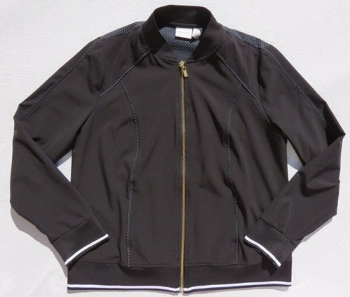 ZENERGY by Chicos schwarz & weiß Pin Dot Neema zusammengesetzter Reißverschluss Jacke Oberteil 0 US S 4 6 - Bild 5 von 6