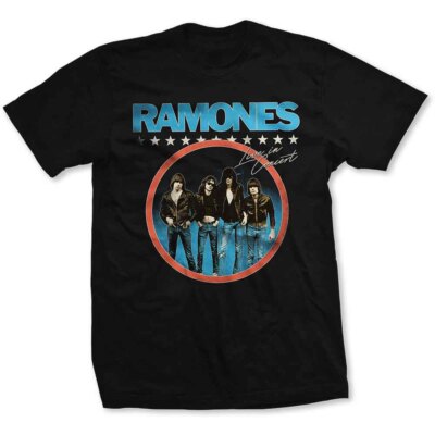 Ramones Circle Photo T-Shirt Black New