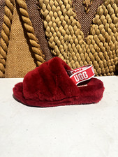 UGG 1015119 Australia Fluff Yeah Slide Red Sandals Slippers Slingback US Size 7