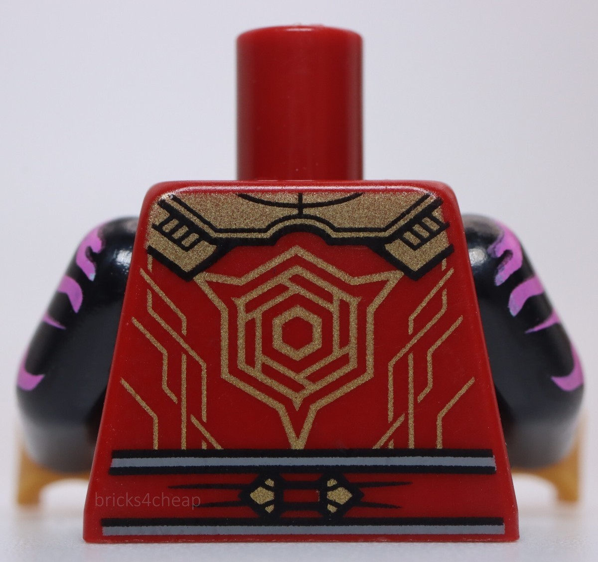 Lego Ninjago Torso Robe Gold Collar Circuitry Dark Bluish