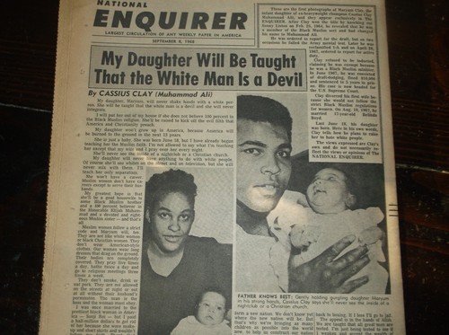 Vintage Tabloid NATIONAL ENQUIRER Sept8,1968 CASIUS CLAY”WHITE MEN ARE DEVILS” + - Picture 8 of 8