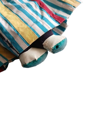 Muñeca caribeña de tela de trapo de los años 50 cuerpo relleno cara pintada a mano vintage folclórica de 15" - Imagen 10 de 11