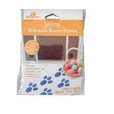 Way to Celebrate Easter Sidewalk Bunny Prints Blue Chalk Stencil Kit New