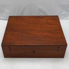 Victorian circa 1880 oak wooden box / case initialed G. C. Dass on each handle