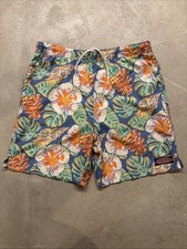 Vineyard Vines Swim Trunks Boys Large 16 Blue Floral Tropical Quick Dry Shorts