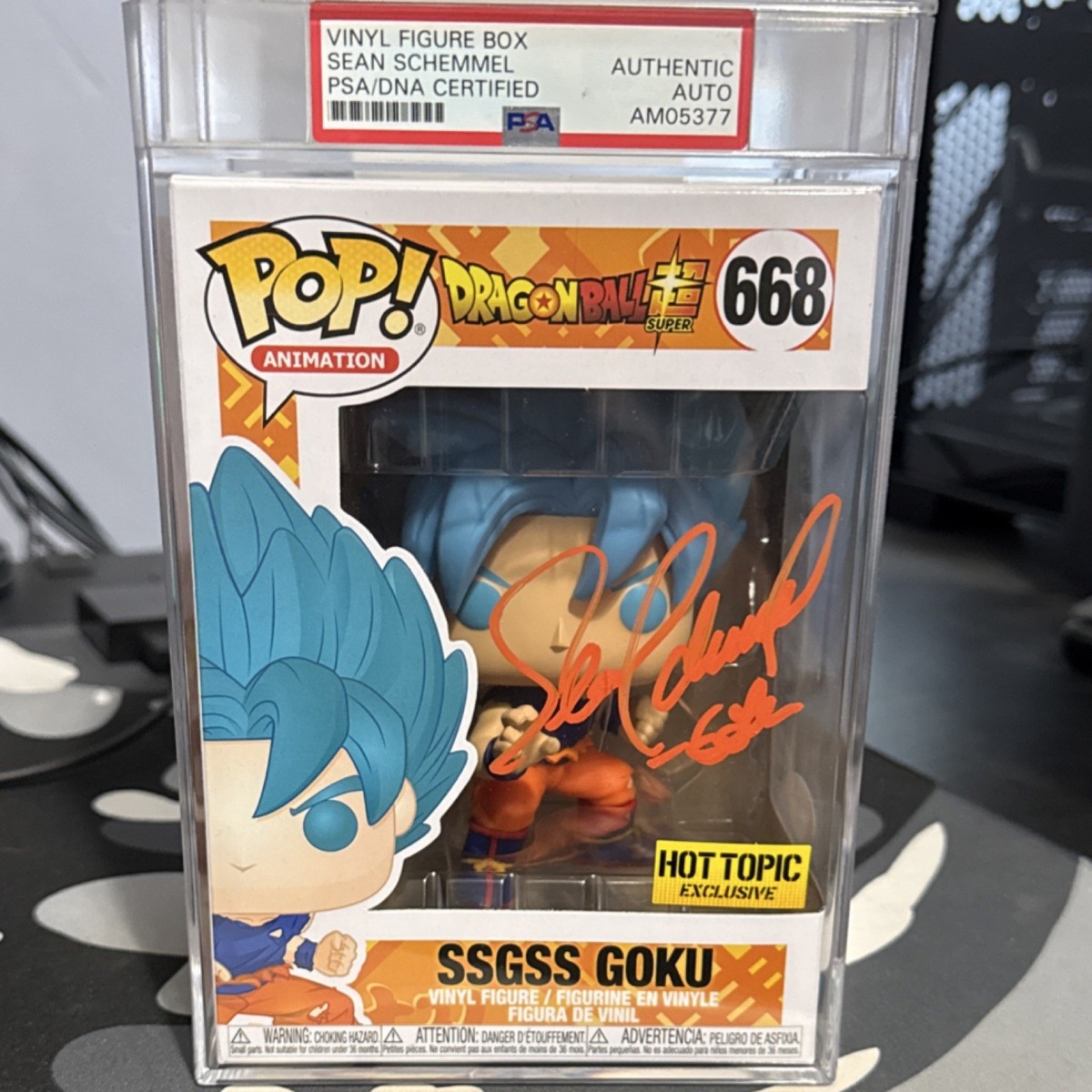 Funko Pop! Dragon Ball Super SSGSS Goku #668 Hot Topic Autograph