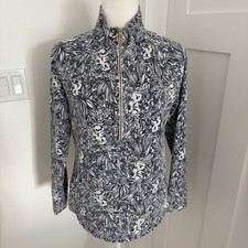 Lilly Pulitzer Women's Medium 1/2 Zip Floral Skipper Popover Pullover Jacket W21