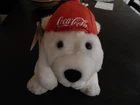 Coca-Cola 1995 Bear with Backwards Red Cap White 13" With Tag Vintage Very CLEAN