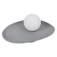 Beton Tischleuchte Metall Glas Osram Grau Weiß G9 BüRo H:13,5 Cm Tischlampe Flur