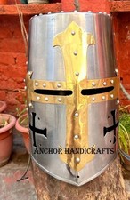 Medieval Vintage Collectible Cosplay Crusader Templar knight battle Armor Helmet