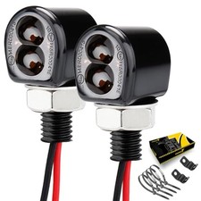 Mini Motorcycle Turn Signals Light LED Micro Blinkers for Front/Rear B-Black