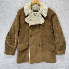 Vintage Sears Sportswear Jacket Size 38 Shearling Suede Western Style Coat 70s