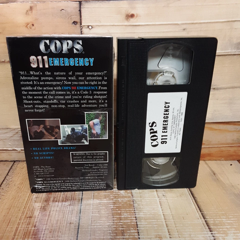 Cops 911 Emergency VHS Used Crime Reality TV Action Documentary - Image 2 of 4